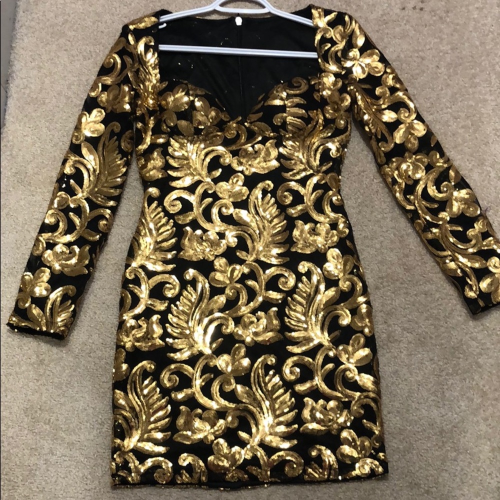 Gold mini dress